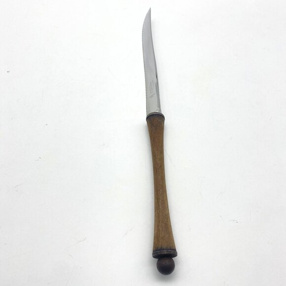 VTG E‎ Parker & Sons Serrated Knife Stainless Steel Round Wood Handle England - Picture 1 of 7